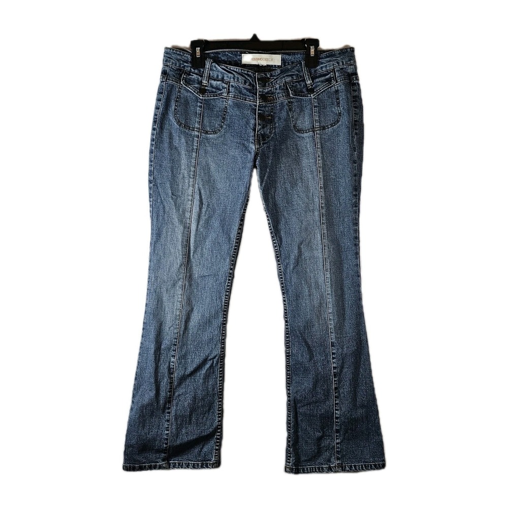 Mossimo Denim Button Fly Womens Bootcut Mid Rise Jeans Size 36x31 Button Pockets